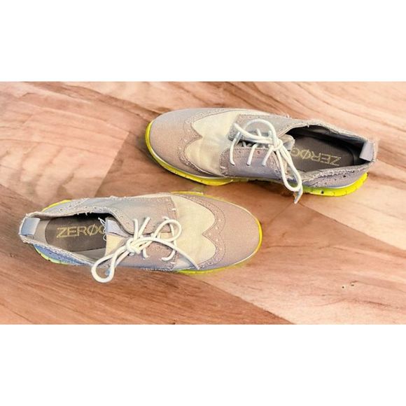 Cole Haan ZeroGrand Wingtip Oxford Taupe Tan Yellow Shoes Women’s 6.5 - Picture 3 of 10